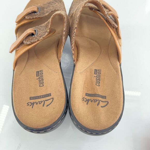 Clarks Women's Delana Fenela Sandal Size 8 Strappy Slide  Leather Casual Shoe - Picture 12 of 14